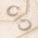 C-shaped semi-circular open stainless steel earrings