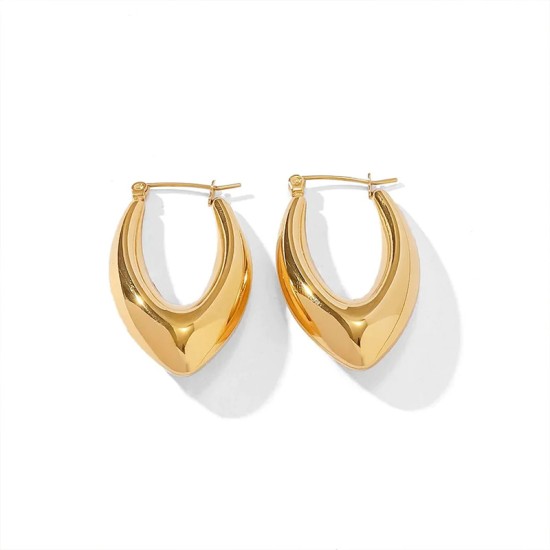 Geometric smooth stainless steel earrings