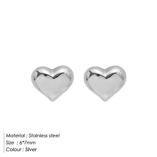 Heart shaped stainless steel earrings