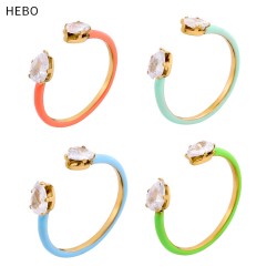 Stainless steel zircon ring