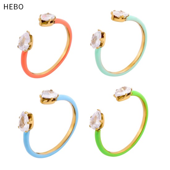 Stainless steel zircon ring