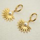 Fan shaped pearl stainless steel earrings