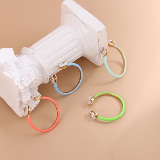 Stainless steel zircon ring