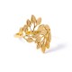 Leaf shaped open ring made of stainless steel