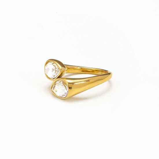 Colored Diamond Stainless Steel Ring