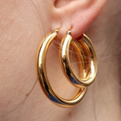 Circular stainless steel earrings