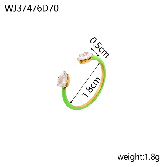 Stainless steel zircon ring