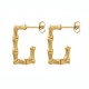 Bamboo C-shaped stainless steel earrings