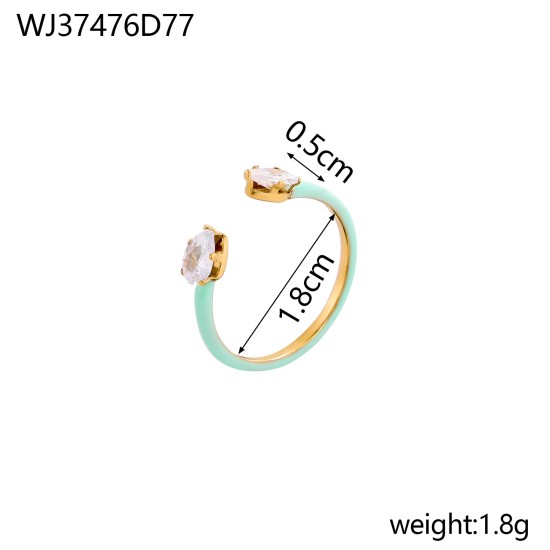 Stainless steel zircon ring