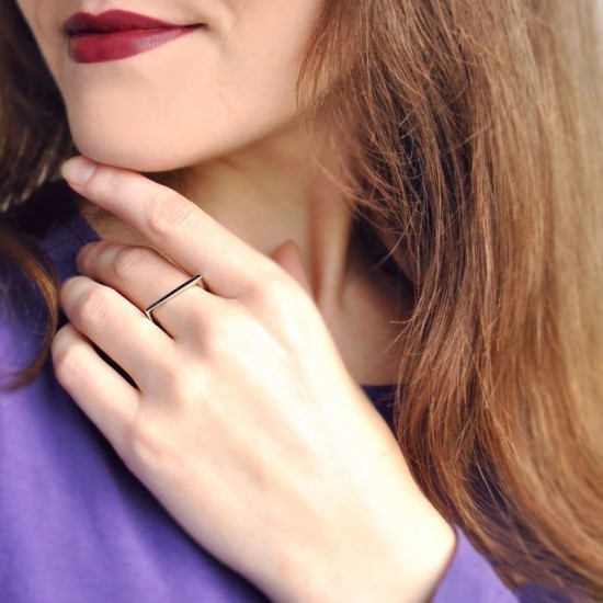 Stainless steel D-letter ring