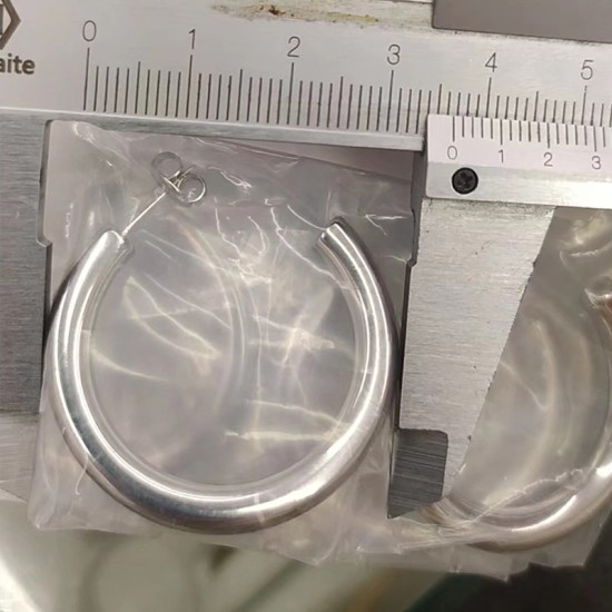 Circular stainless steel earrings