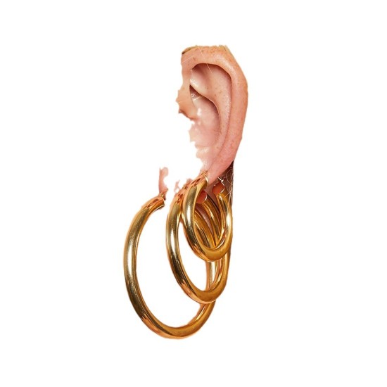 Circular stainless steel earrings