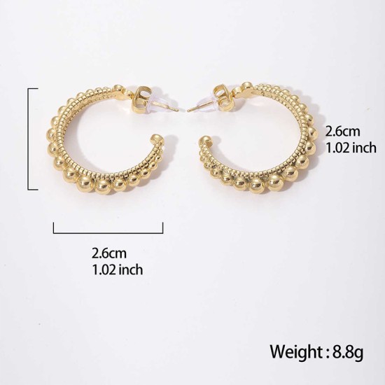 C-shaped semi-circular open stainless steel earrings