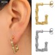 Bamboo C-shaped stainless steel earrings