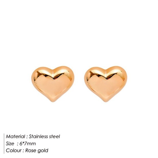 Heart shaped stainless steel earrings
