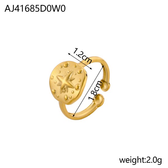 Octagonal Star Stainless Steel Ring