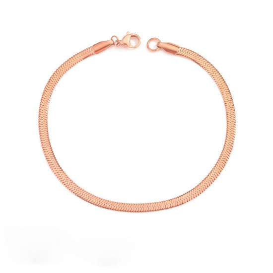 Flat snake chain stainless steel bracelet