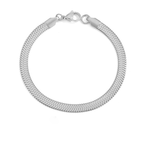 Flat snake chain stainless steel bracelet
