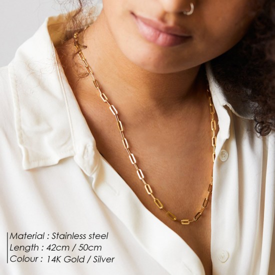 Cross chain stainless steel necklace