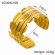 Stainless steel gold-plated open bracelet