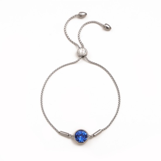 Colored zircon stainless steel bracelet