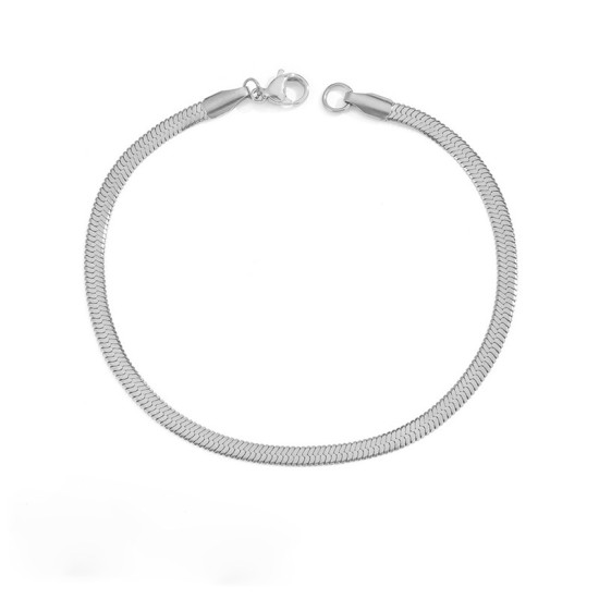 Flat snake chain stainless steel bracelet