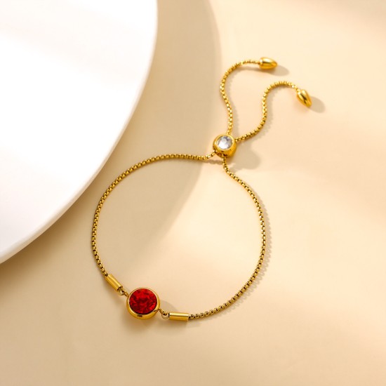 Colored zircon stainless steel bracelet