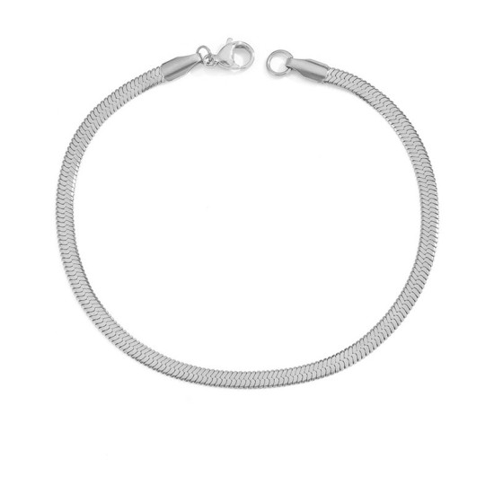 Flat snake chain stainless steel bracelet