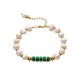 Natural stone pearl stainless steel bracelet