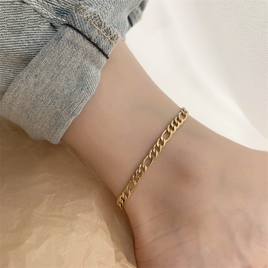 Hip hop punk stainless steel ankle chain