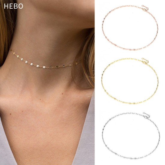 Lip chain stainless steel necklace