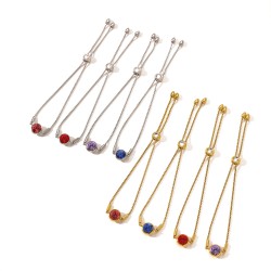 Colored zircon stainless steel bracelet