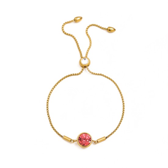 Colored zircon stainless steel bracelet