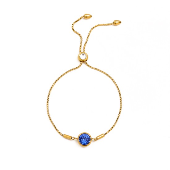 Colored zircon stainless steel bracelet