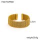 Stainless steel gold-plated open bracelet