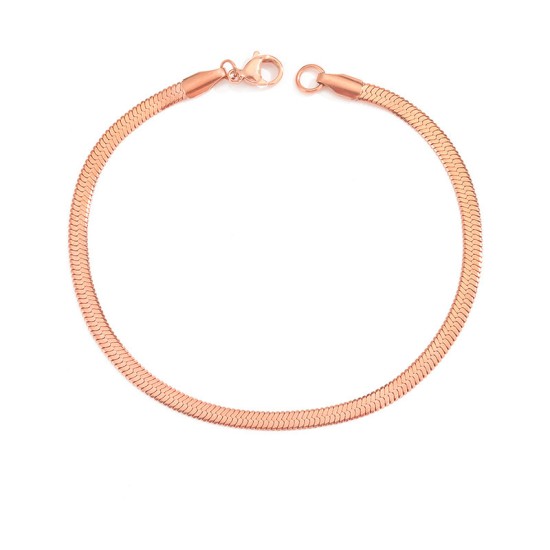 Flat snake chain stainless steel bracelet