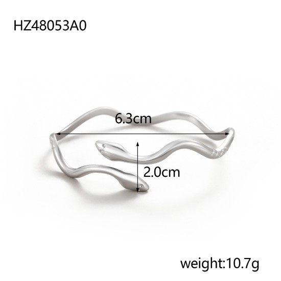 Stainless steel gold-plated open bracelet