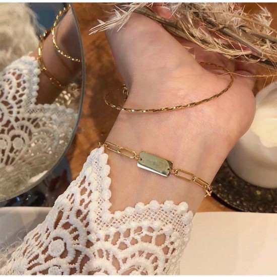 Fashion stainless steel lock bracelet