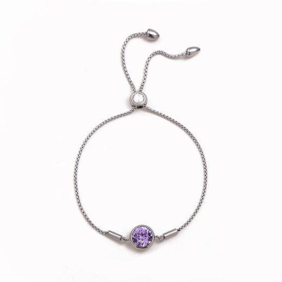 Colored zircon stainless steel bracelet