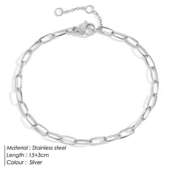 Square wire stainless steel bracelet