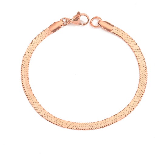 Flat snake chain stainless steel bracelet