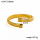 Stainless steel gold-plated open bracelet