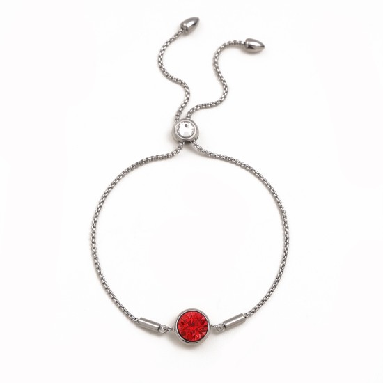 Colored zircon stainless steel bracelet