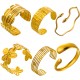 Stainless steel gold-plated open bracelet