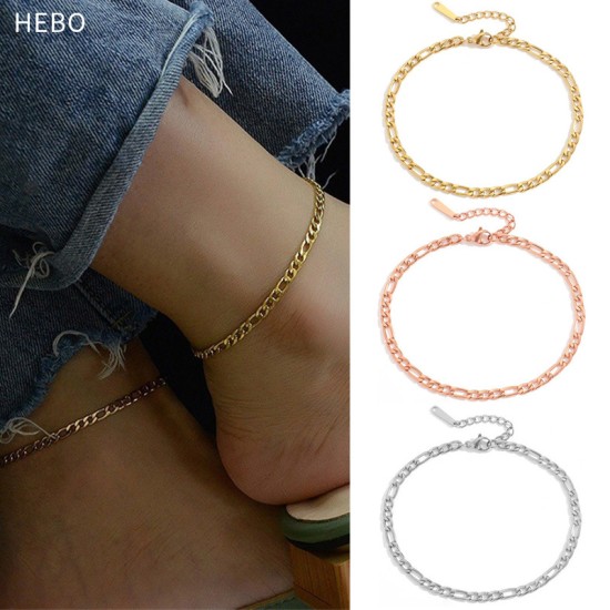 Hip hop punk stainless steel ankle chain
