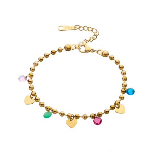 Natural stone pearl stainless steel bracelet