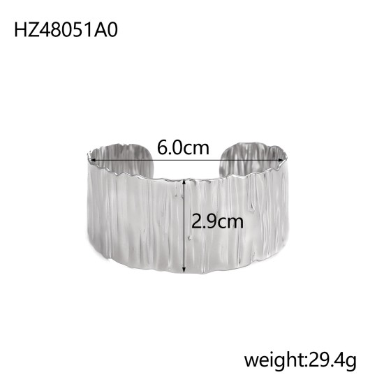 Stainless steel gold-plated open bracelet