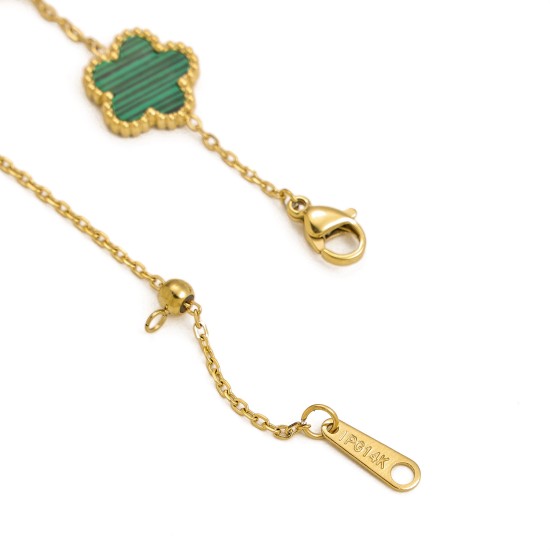 Five leaf flower Fritillaria stainless steel bracelet