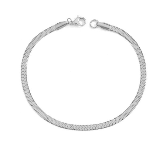 Flat snake chain stainless steel bracelet
