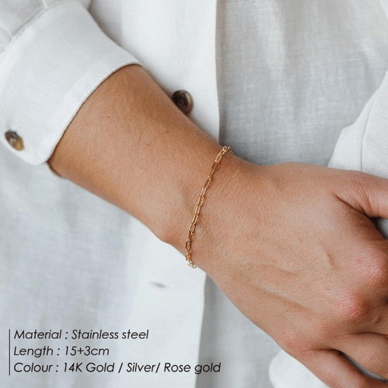 Square wire stainless steel bracelet